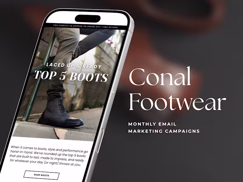 Cover image for Conal Footwear Monthly Email Campaigns
