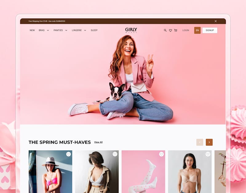 Cover image for Girls Clothing Store Homepage UI Design (Figma)