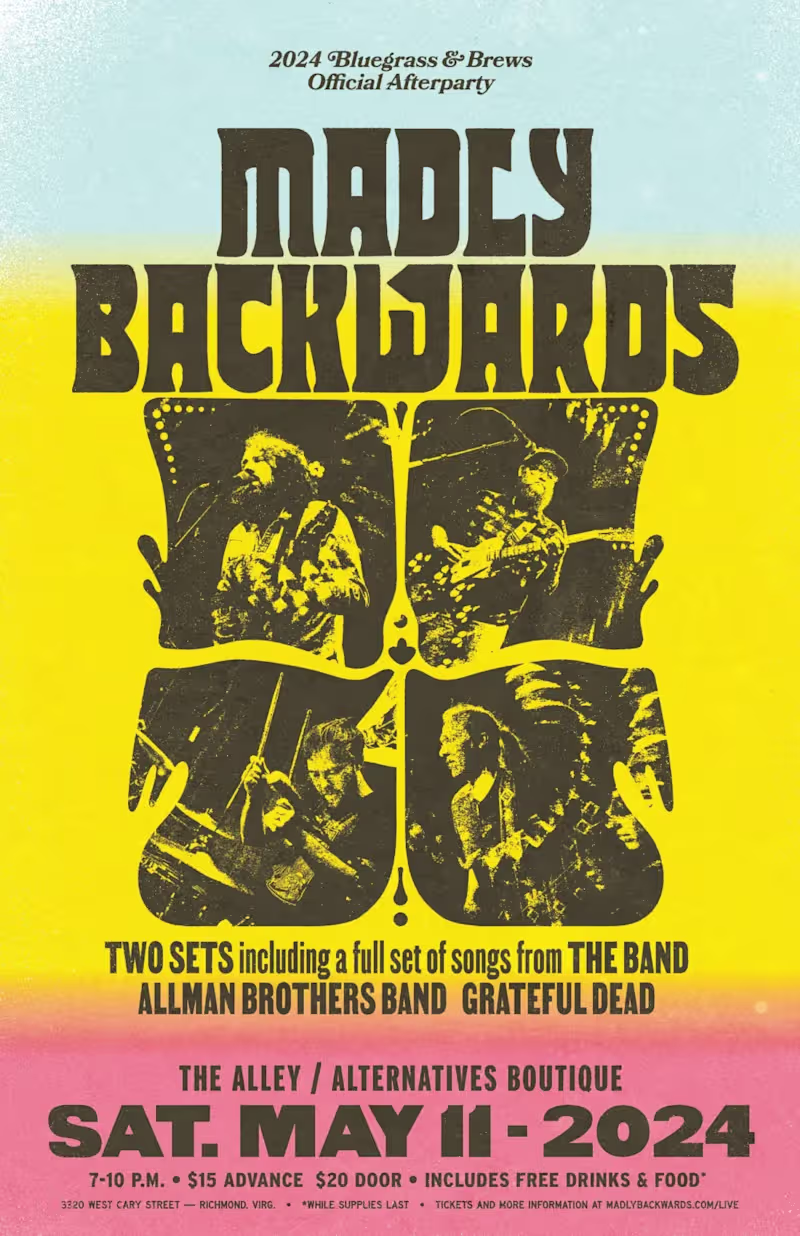 Cover image for Tour poster for Madly Backwards