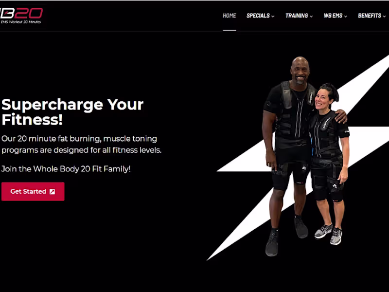 Cover image for Promotional page for fitness and EMS training services