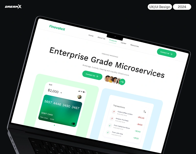 Cover image for FinTech Website Design - FinovateX