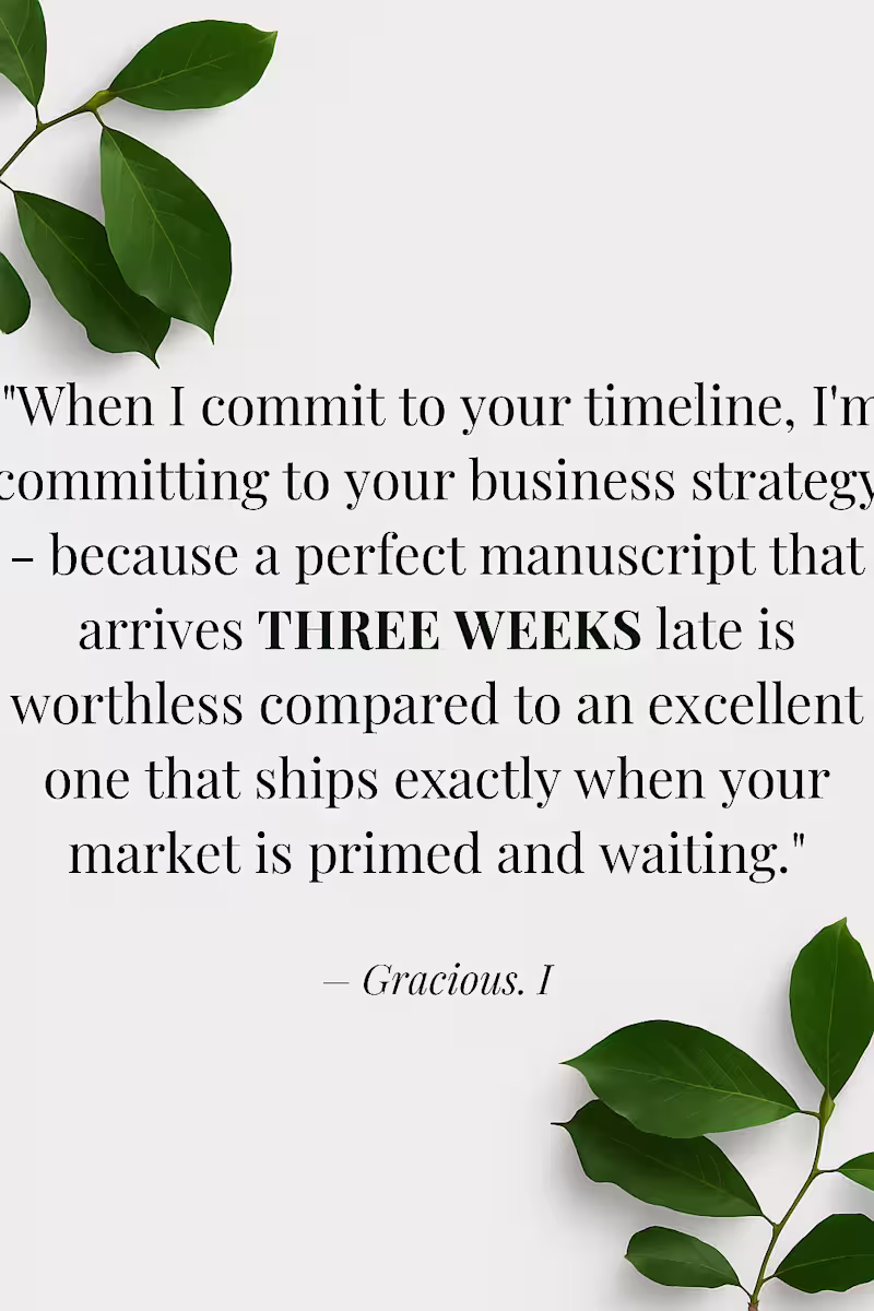 Cover image for Deadline Delivery Is Your Only Real Currency. Oh, believe me...