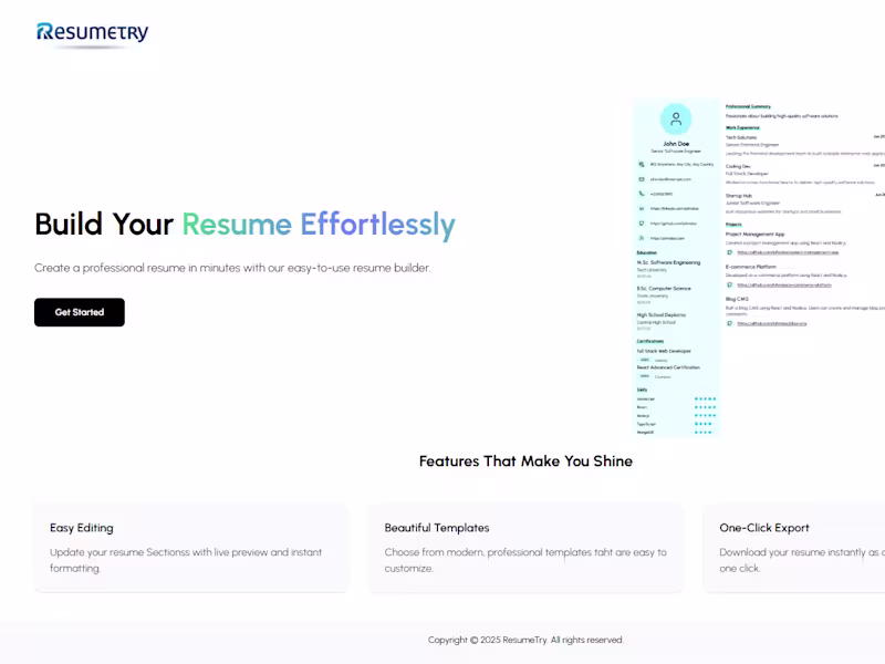 Cover image for Resume Builder