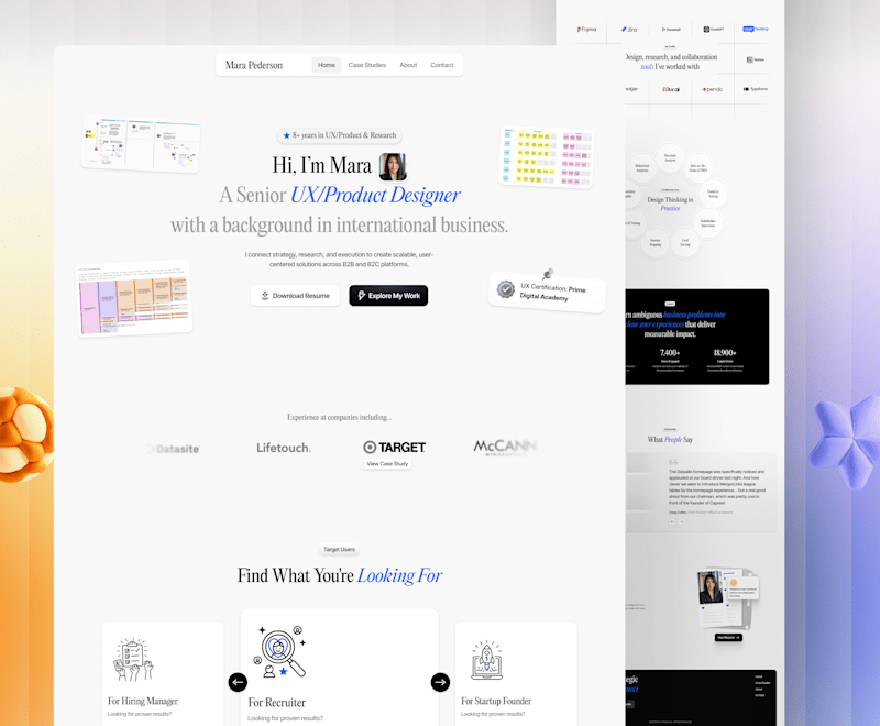 Cover image for Mara — A Personal Portfolio Website for a UI/UX Product Designer