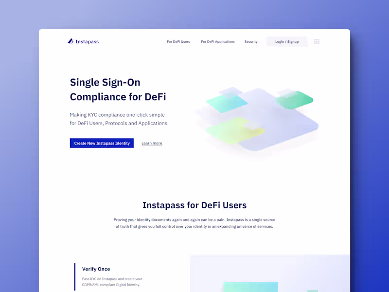 Cover image for Instapass - Website Design