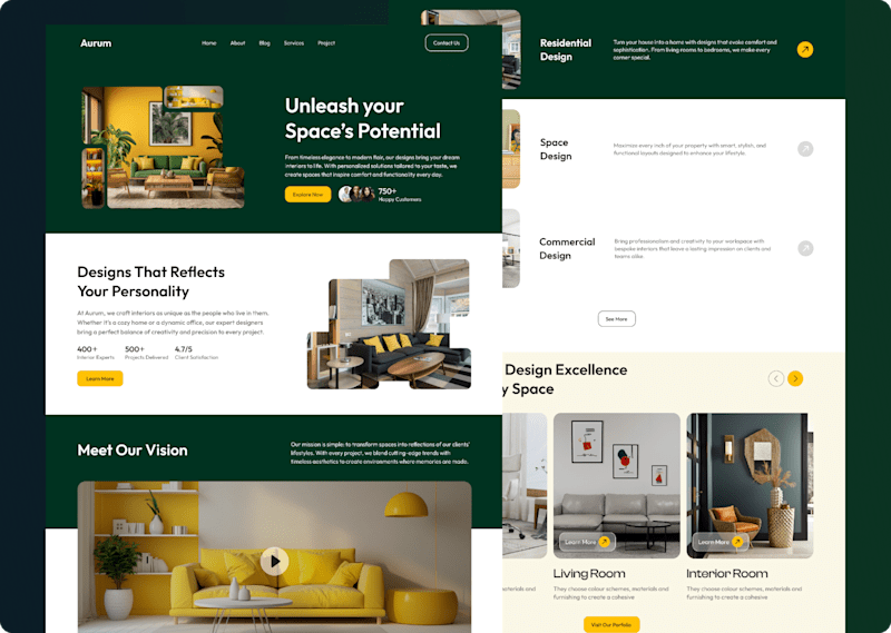 Cover image for Aurum: Interior Design Solutions Website