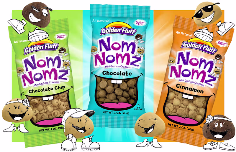 Cover image for Nom Nomz Snacks Packaging Design