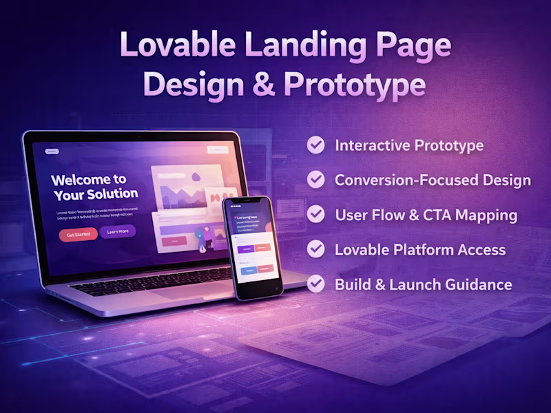 Cover image for Lovable Landing Page Design & Prototype