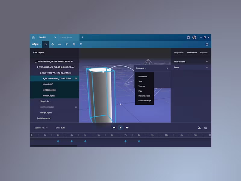 Cover image for UX/UI for a manufacturing production 3D simulation platform