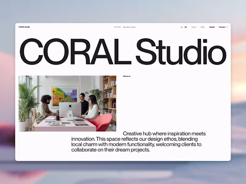 Cover image for CORAL Studio | Interior Design Studio Website Concept