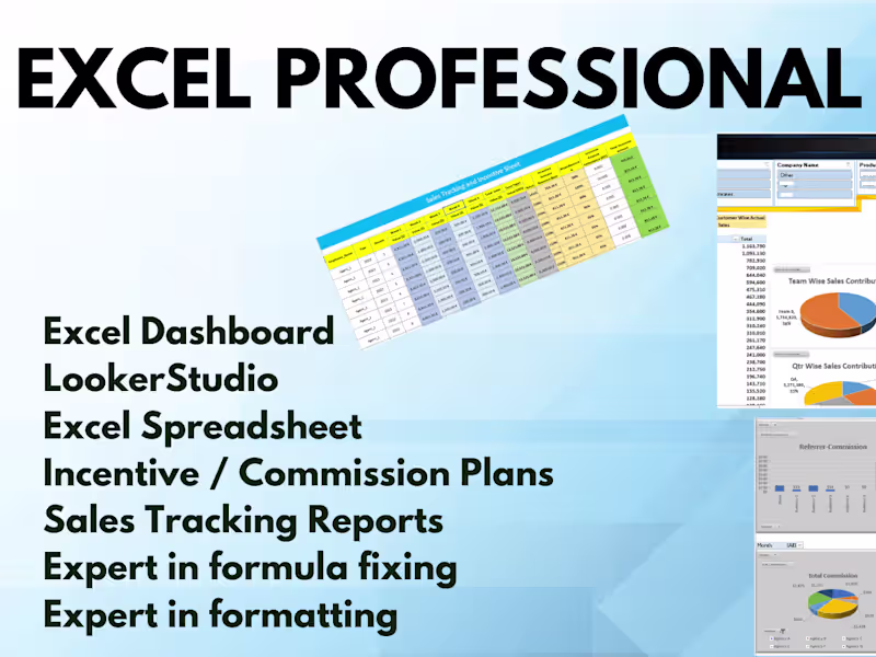 Cover image for I will design smart commission and incentive plans on excel