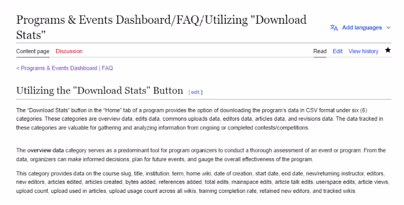 Cover image for Utilizing the “DOWNLOAD STATS” button - The P&E Dashboard