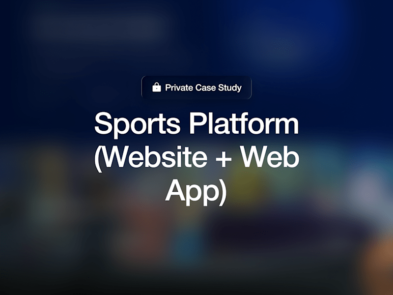 Cover image for Sports Platform: Website & Web App for Tournaments & Training
