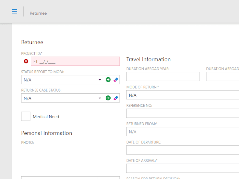 Cover image for Returnees reintegration information management system