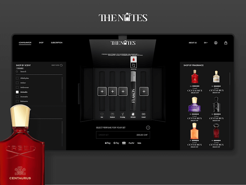 Cover image for Custom Shopify Site for The Notes Fragrance
