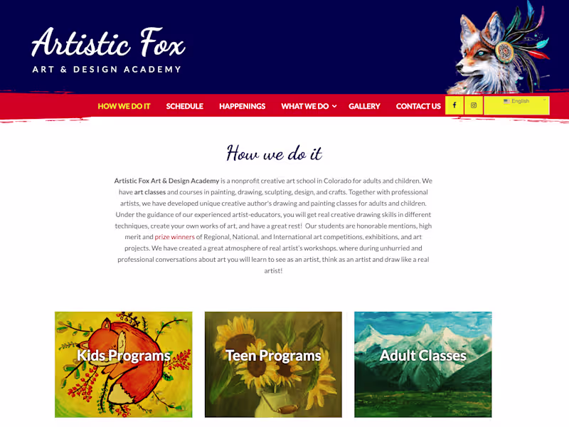 Cover image for Art classes in Denver, CO - Artistic Fox