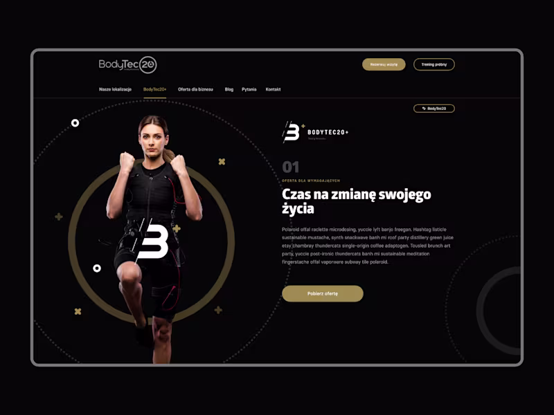Cover image for Landing page for EMS fitness studio network