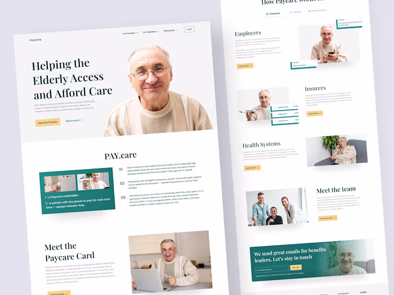 Cover image for Paycare - Landing Page Design