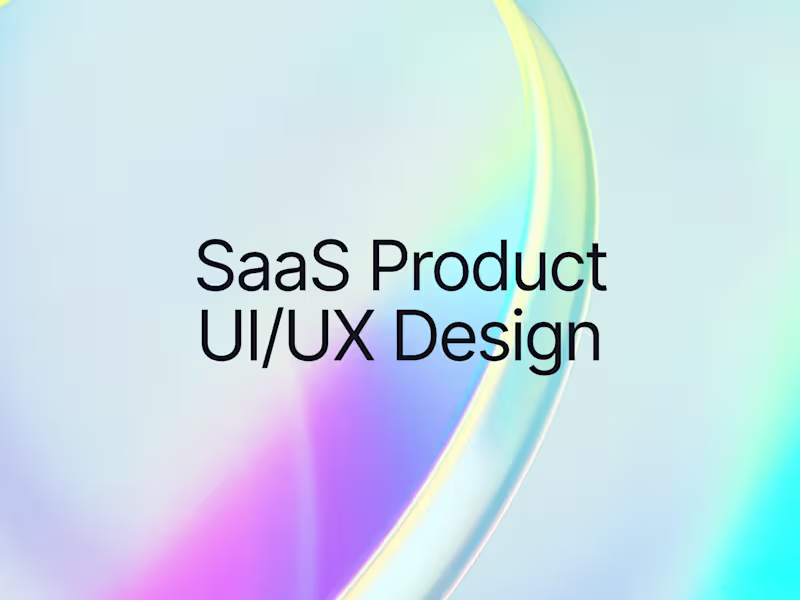 Cover image for SaaS Product UI/UX Design