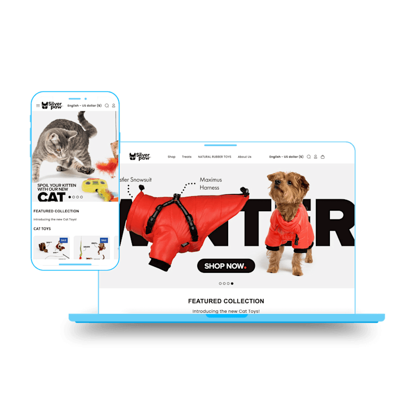 Cover image for Silver Paw Dog | eCommerce Design + Landing Page Optimization 