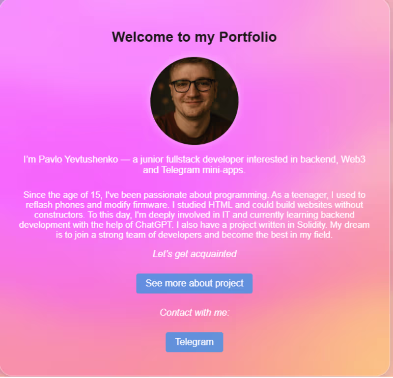 Cover image for Personal Portfolio Website with Authentication