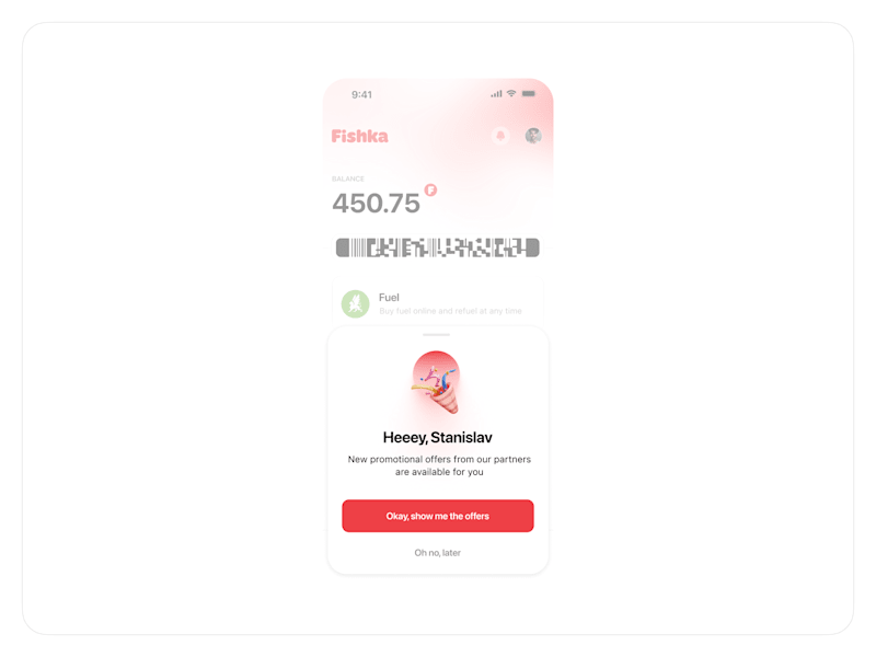 Cover image for Fishka - national loyalty program (iOS Mobile App - UI/UX)