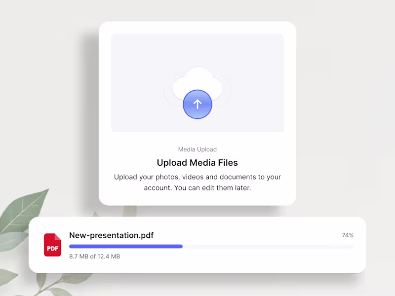 Cover image for Upload media files ↓ The goal was to keep it light, familiar...