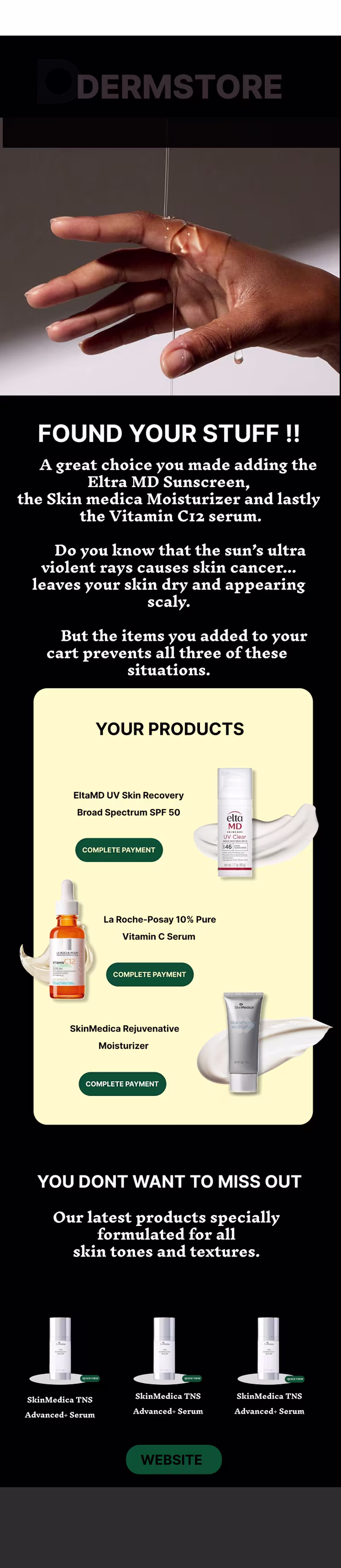 Cover image for an email design for dermstore