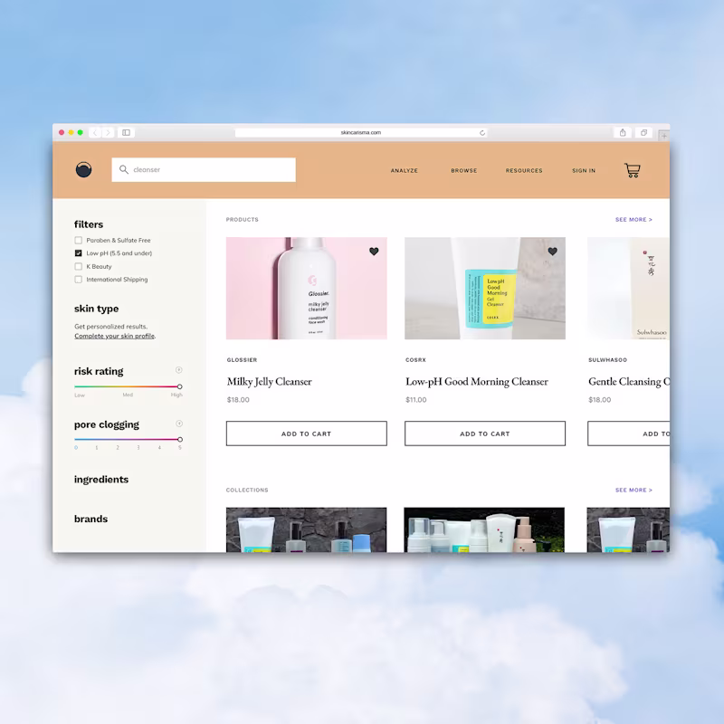 Cover image for SkinCarisma Branding & UX/UI