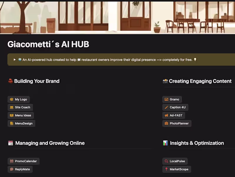 Cover image for Giacometti’s AI Hub — Free GPT Tools for Small Businesses