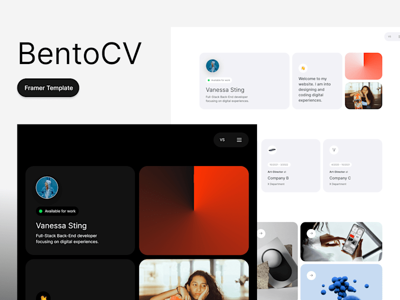 Cover image for Bento CV - Resume Framer Template
