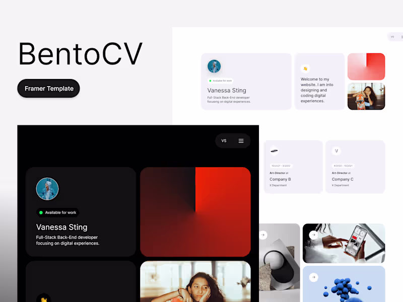 Cover image for Bento CV - Resume Framer Template