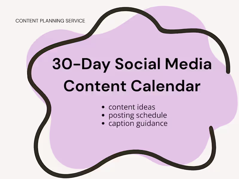 Cover image for 30-Day Social Media Content Calendar