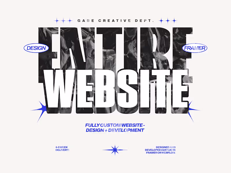 Cover image for Entire Website: Design + Development