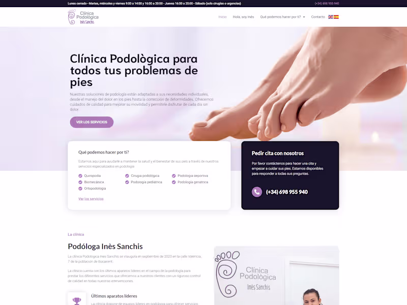 Cover image for Clínica Podològica Inés Sanchis