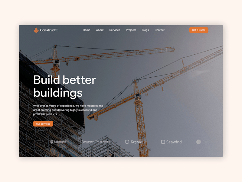 Cover image for Construct L: Framer Template for Construction Companies