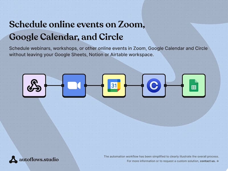 Cover image for Schedule online events on Zoom, Google Calendar, and Circle