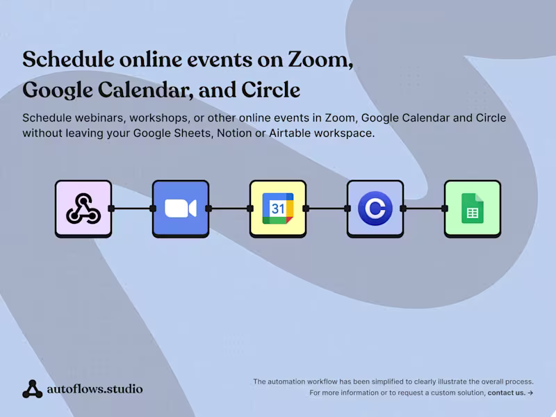 Cover image for Schedule online events on Zoom, Google Calendar, and Circle