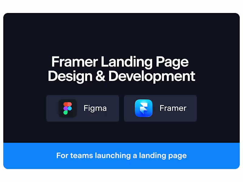 Cover image for Framer Landing Page Design & Development
