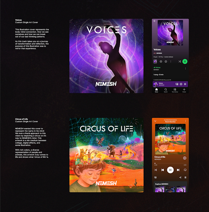 Cover image for Album Covers for NEMESH - Comissioned work