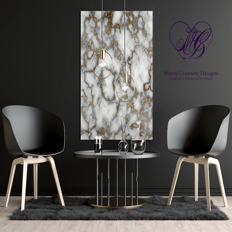 Cover image for White marble metallic