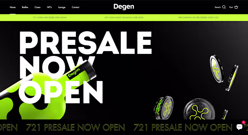 Cover image for Degen Distillery - Shopify Store Design