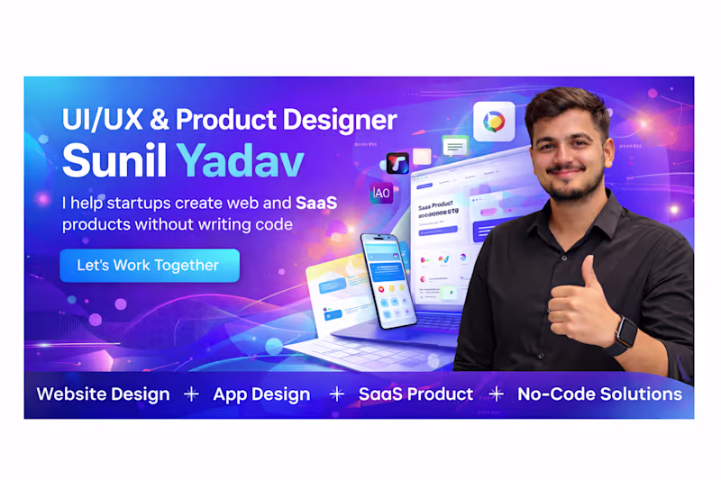 Cover image for UI/UX design  Website design App design Landing page design
