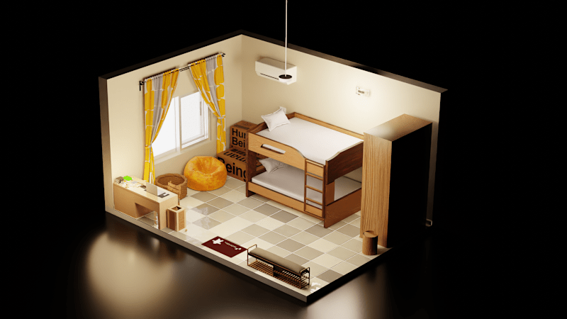 Cover image for 3D Isometric Bedroom