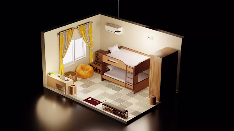 Cover image for 3D Isometric Bedroom