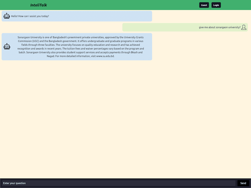Cover image for InteliTalk: A Chatbot For University