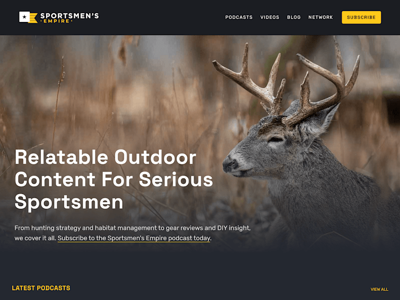 Cover image for Podcast Network Website for The Sportsmen's Empire