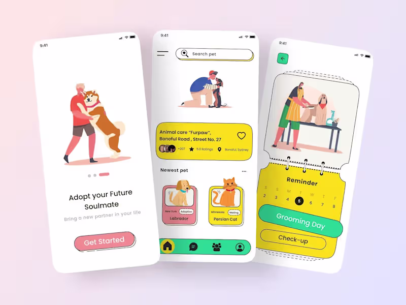 Cover image for Pet care - Mobile app