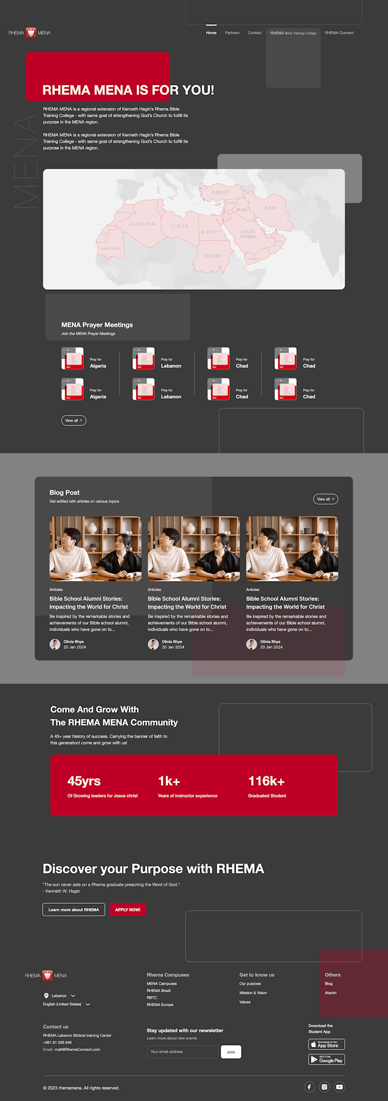 Cover image for RHEMAMENA - Bible College Landing page