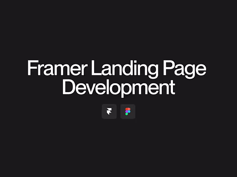 Cover image for Framer Landing Page Development